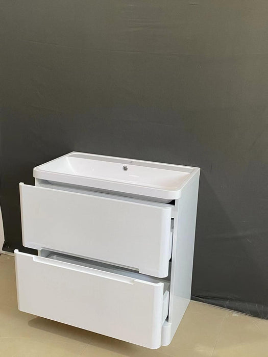 105 White 2 Drawer Vanity Unit 800