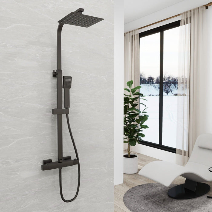 2 in 1 Square Thermostatic Shower Mixer