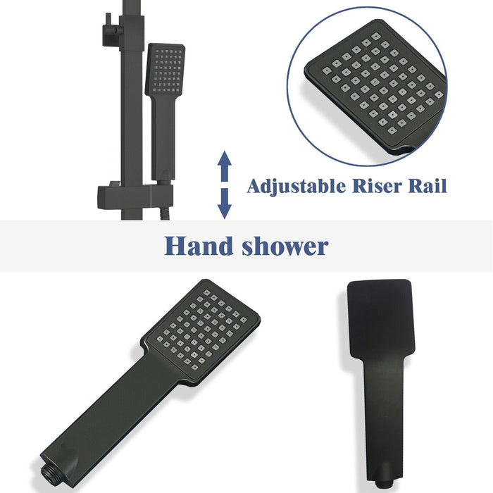 2 in 1 Square Thermostatic Shower Mixer