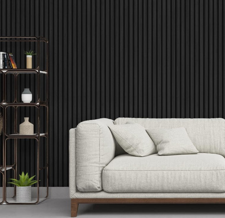 ACOUSTIC SLAT WALL PANEL - BLACK 600 x 2400 x 21mm