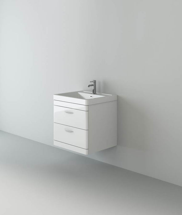 White Orion Wall Hung Vanity and Polymarble Basin