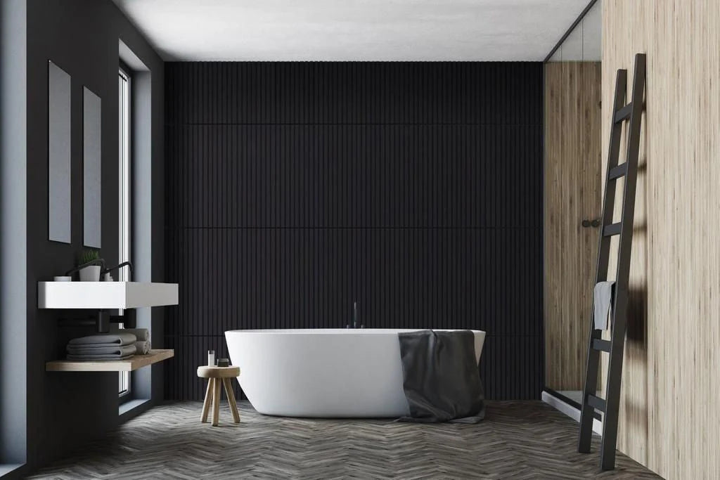 SLAT WALL PANEL ACOUSTIC - BLACK 600 x 2400 x 21mm