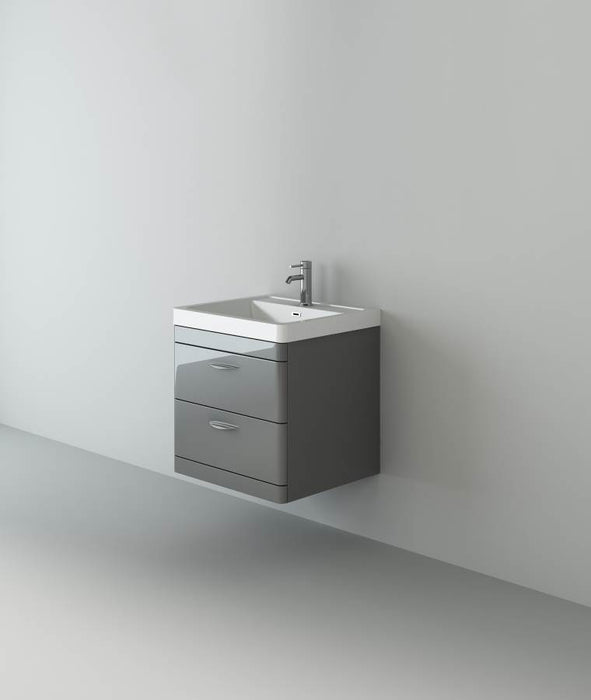 Grey Orion Wall Hung Vanity and Polymarble Basin