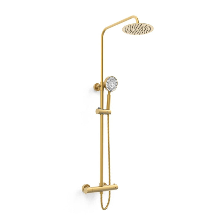 Gold 2 in 1 Round Thermostatic Shower Mixer
