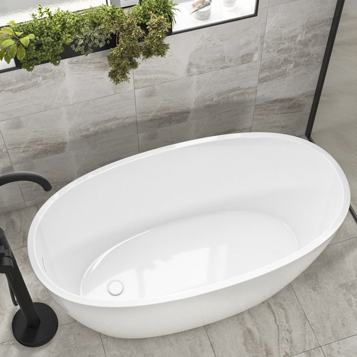 Free Standing Rounded Double Ended Bathtub